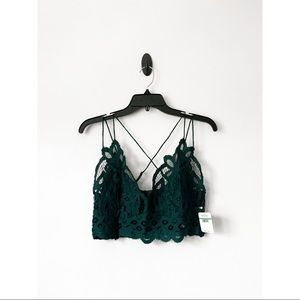 Free People Adella Bralette Hunter Green
